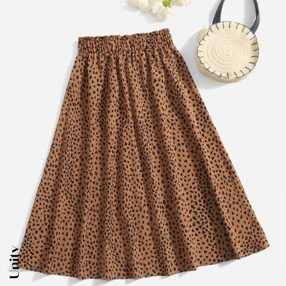 SHEIN Animal Print Paper Bag High Waist Skirt XL 12 14 - Picture 3 of 3